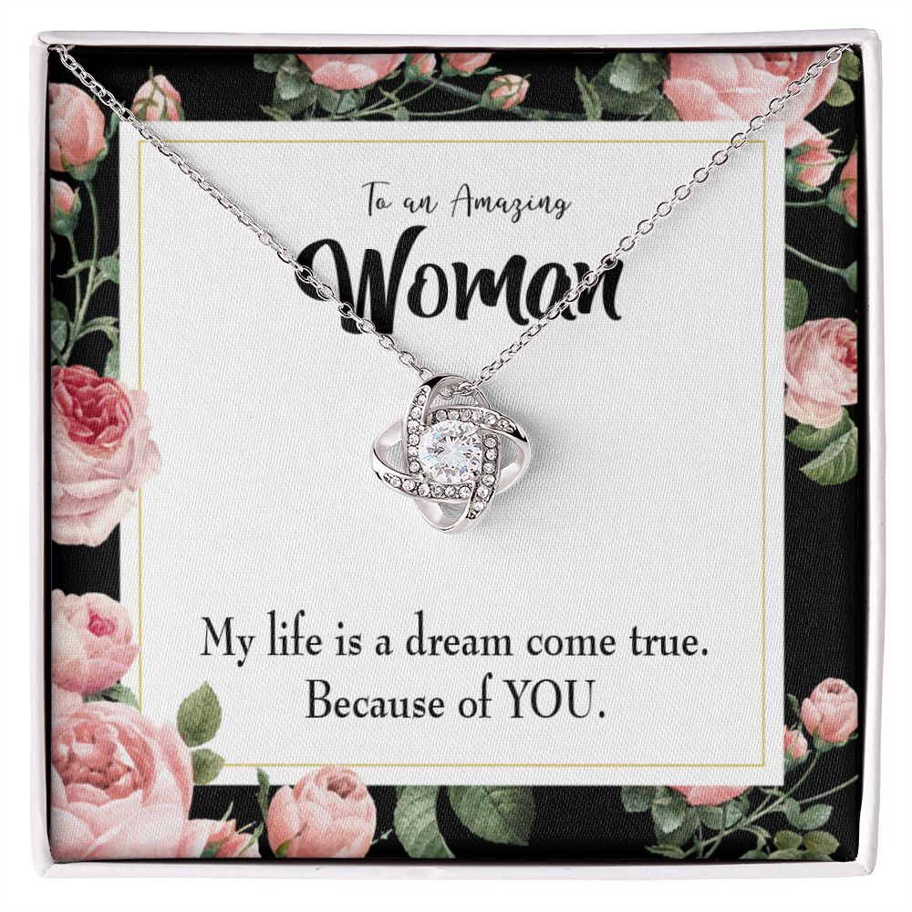To My Wife Dream Come True Infinity Knot Necklace Message Card-Express Your Love Gifts