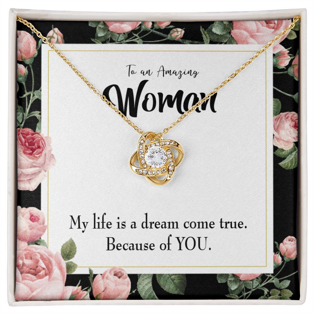 To My Wife Dream Come True Infinity Knot Necklace Message Card-Express Your Love Gifts