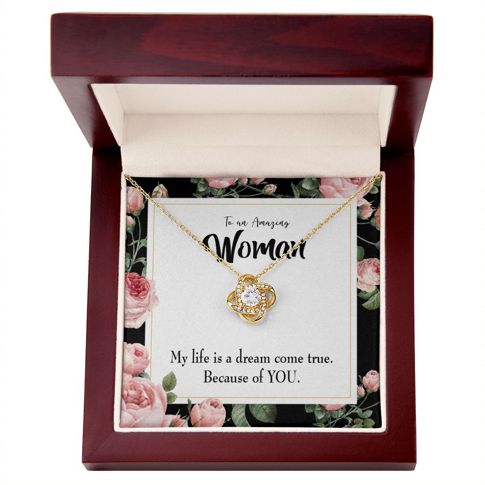 To My Wife Dream Come True Infinity Knot Necklace Message Card-Express Your Love Gifts