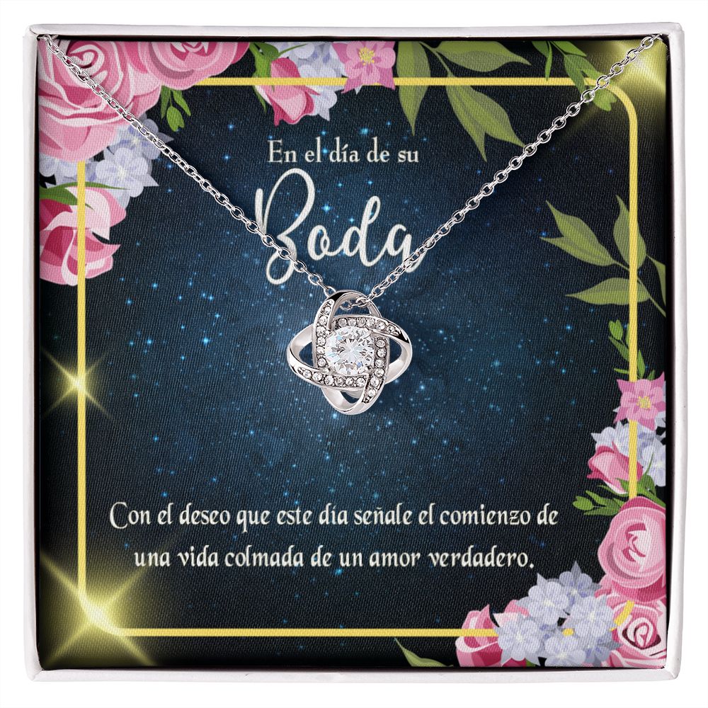 To My Wife En el día de su Boda Infinity Knot Necklace Message Card-Express Your Love Gifts