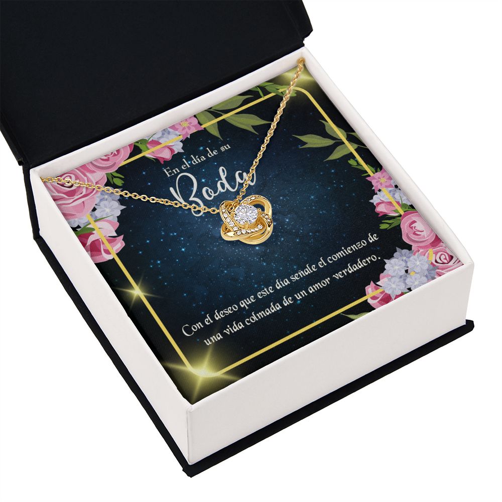 To My Wife En el día de su Boda Infinity Knot Necklace Message Card-Express Your Love Gifts