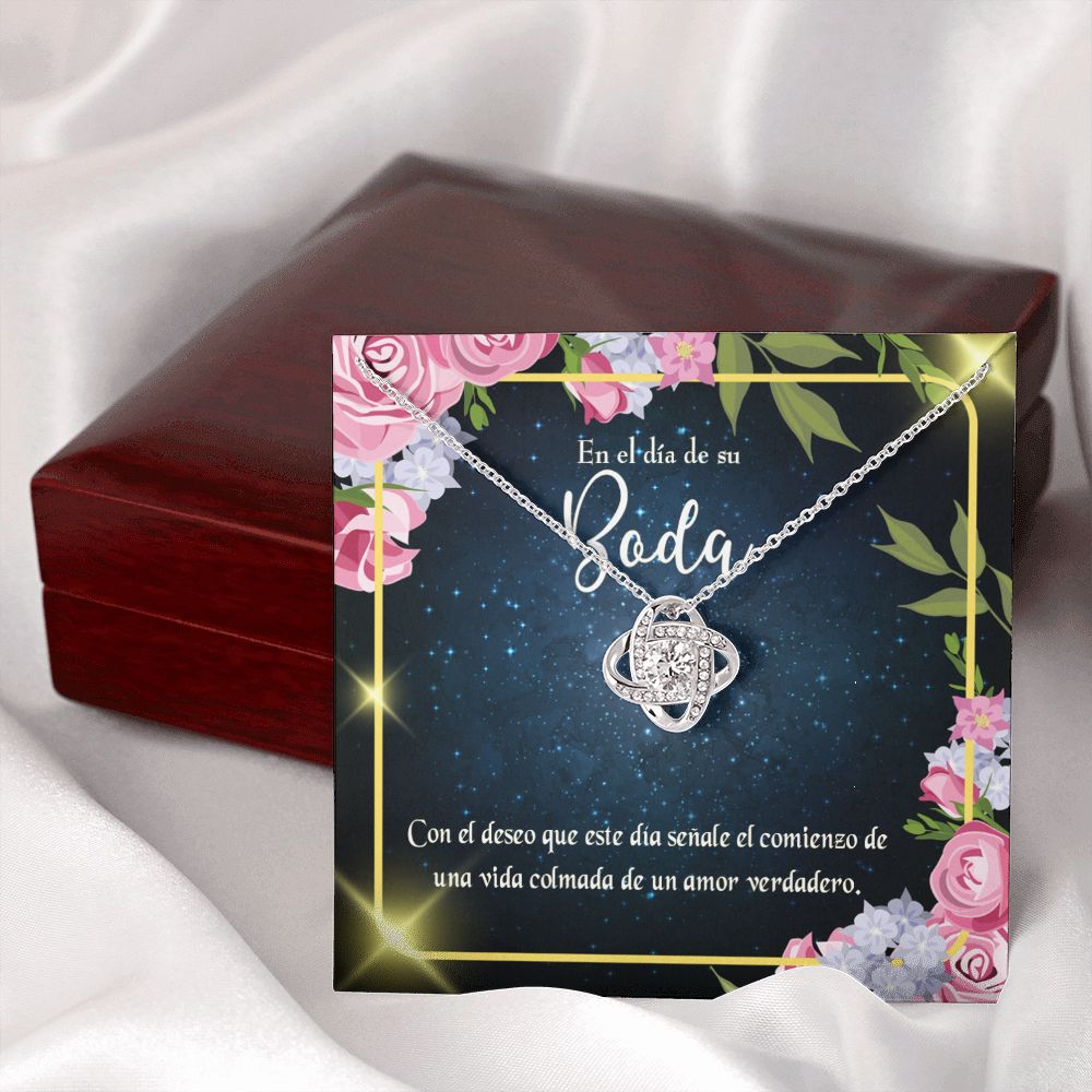 To My Wife En el día de su Boda Infinity Knot Necklace Message Card-Express Your Love Gifts