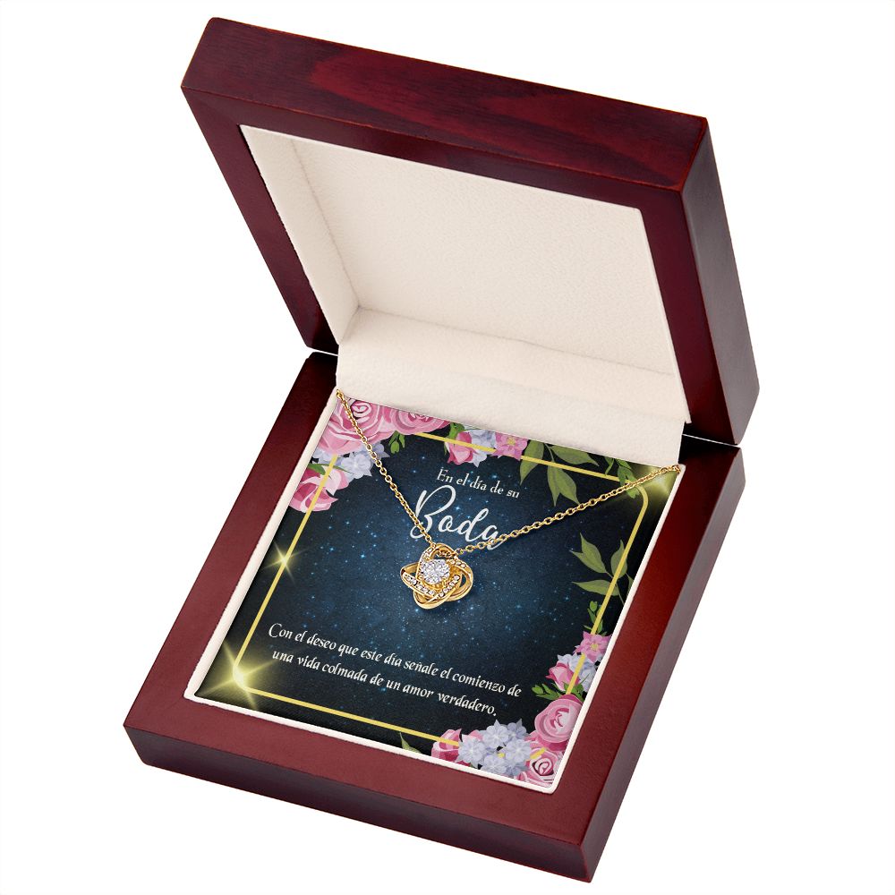 To My Wife En el día de su Boda Infinity Knot Necklace Message Card-Express Your Love Gifts