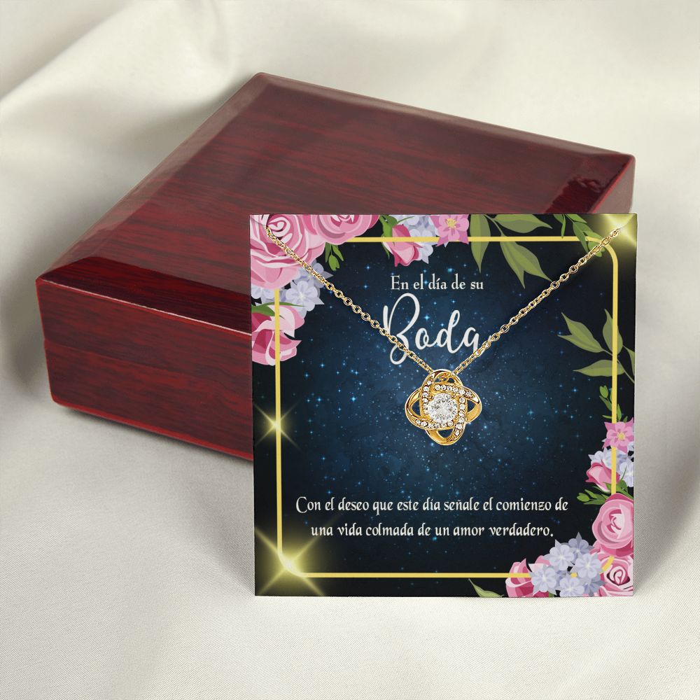 To My Wife En el día de su Boda Infinity Knot Necklace Message Card-Express Your Love Gifts