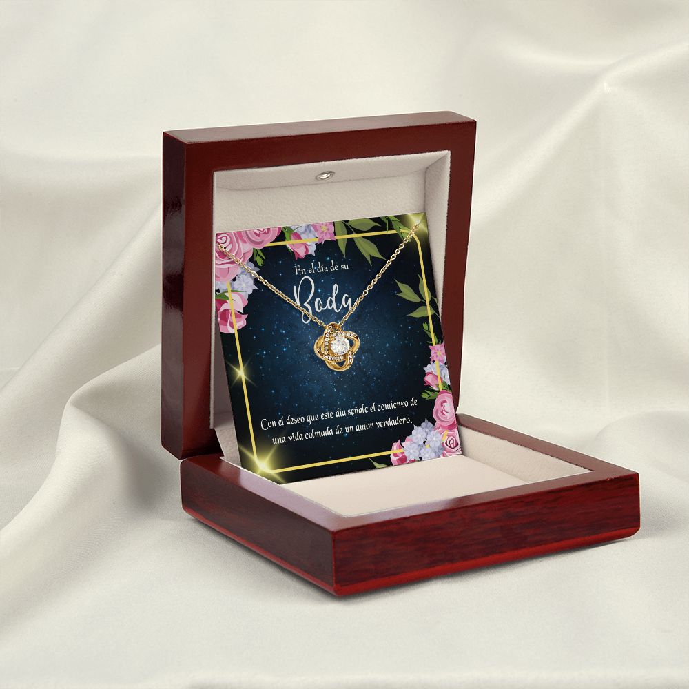 To My Wife En el día de su Boda Infinity Knot Necklace Message Card-Express Your Love Gifts