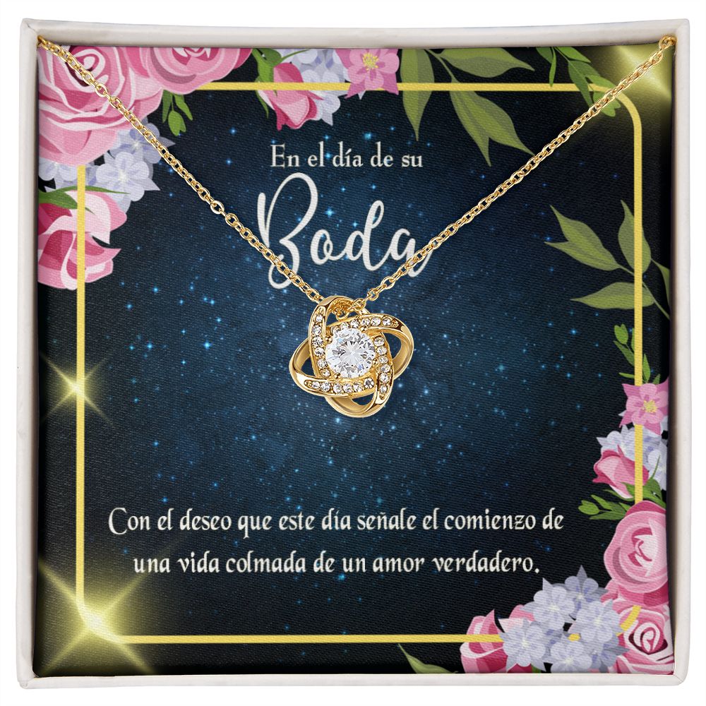 To My Wife En el día de su Boda Infinity Knot Necklace Message Card-Express Your Love Gifts