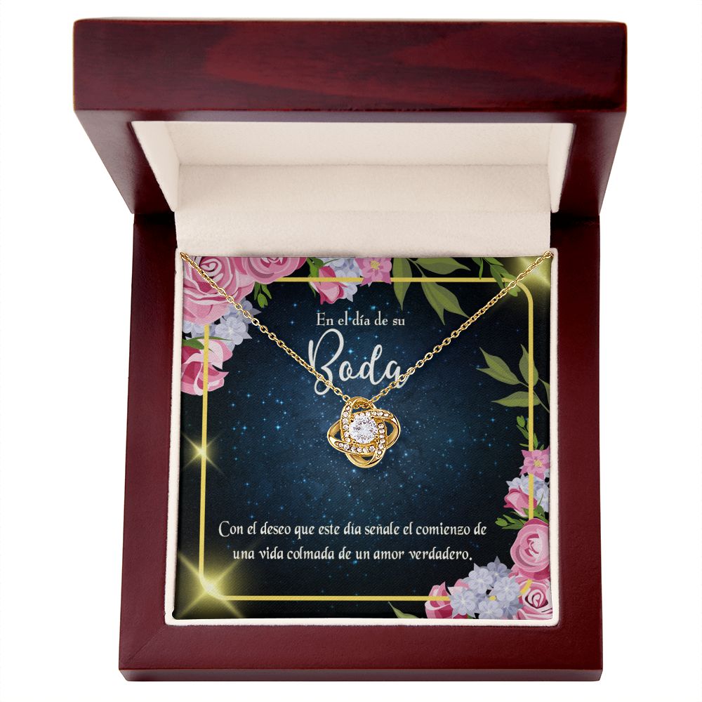 To My Wife En el día de su Boda Infinity Knot Necklace Message Card-Express Your Love Gifts