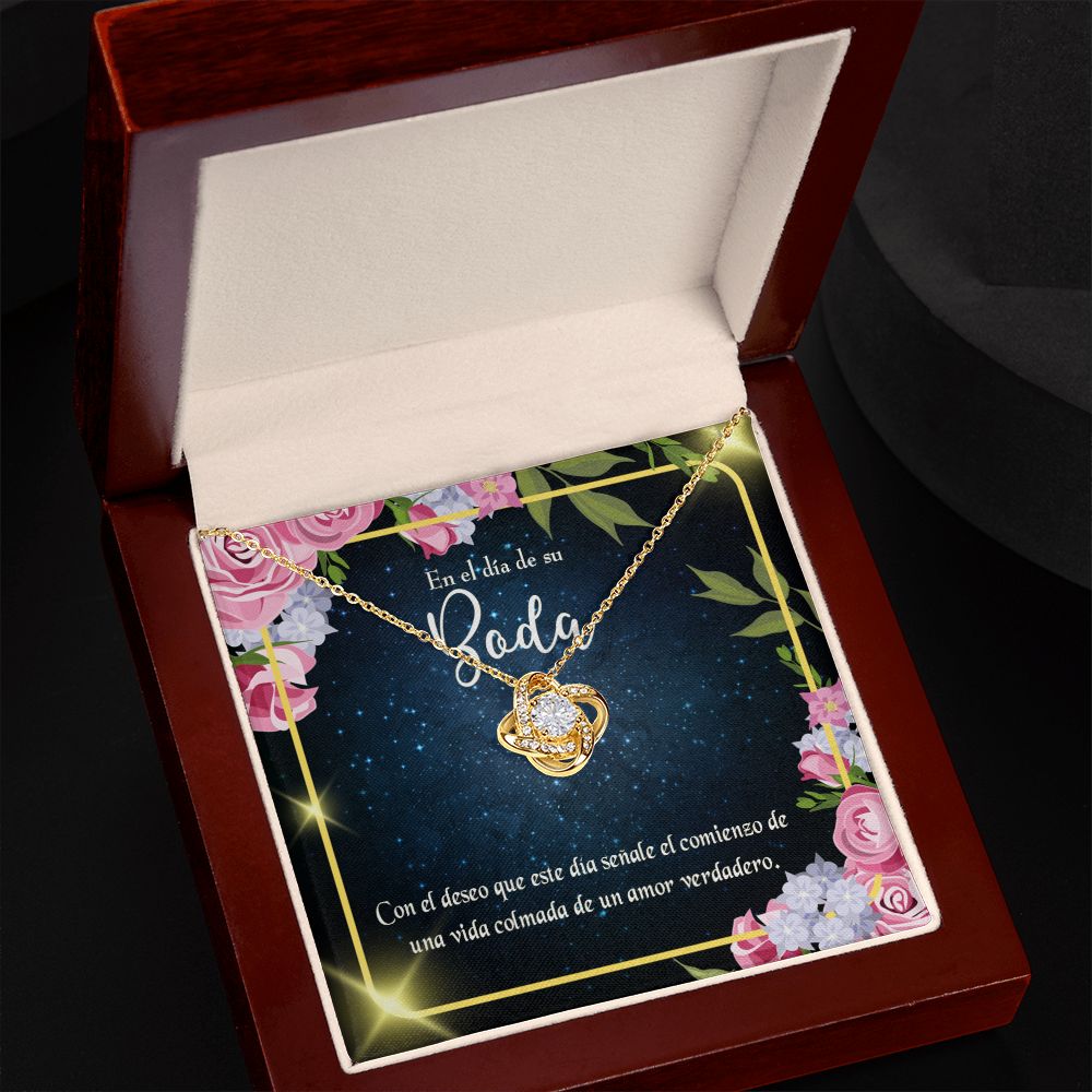 To My Wife En el día de su Boda Infinity Knot Necklace Message Card-Express Your Love Gifts