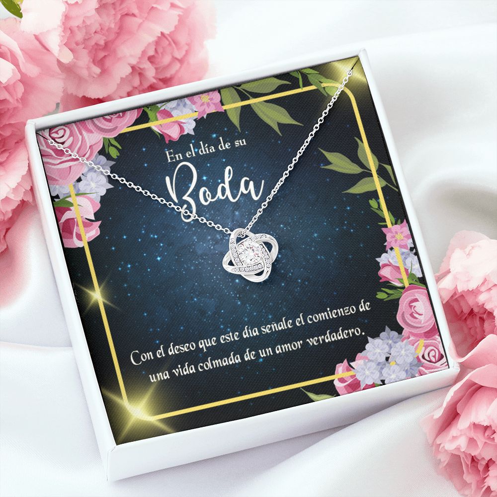 To My Wife En el día de su Boda Infinity Knot Necklace Message Card-Express Your Love Gifts