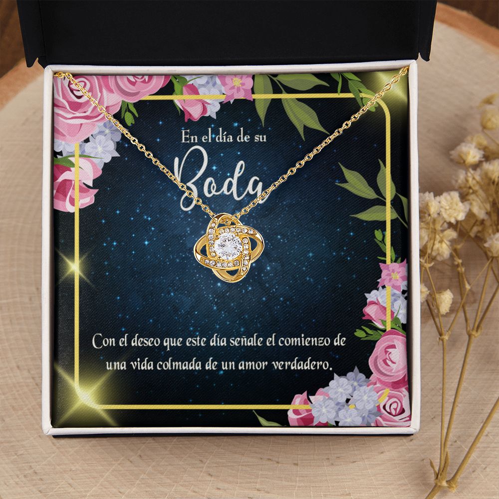 To My Wife En el día de su Boda Infinity Knot Necklace Message Card-Express Your Love Gifts