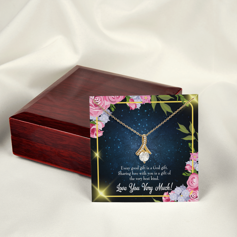 To My Wife Every Good Gift Alluring Ribbon Necklace Message Card-Express Your Love Gifts