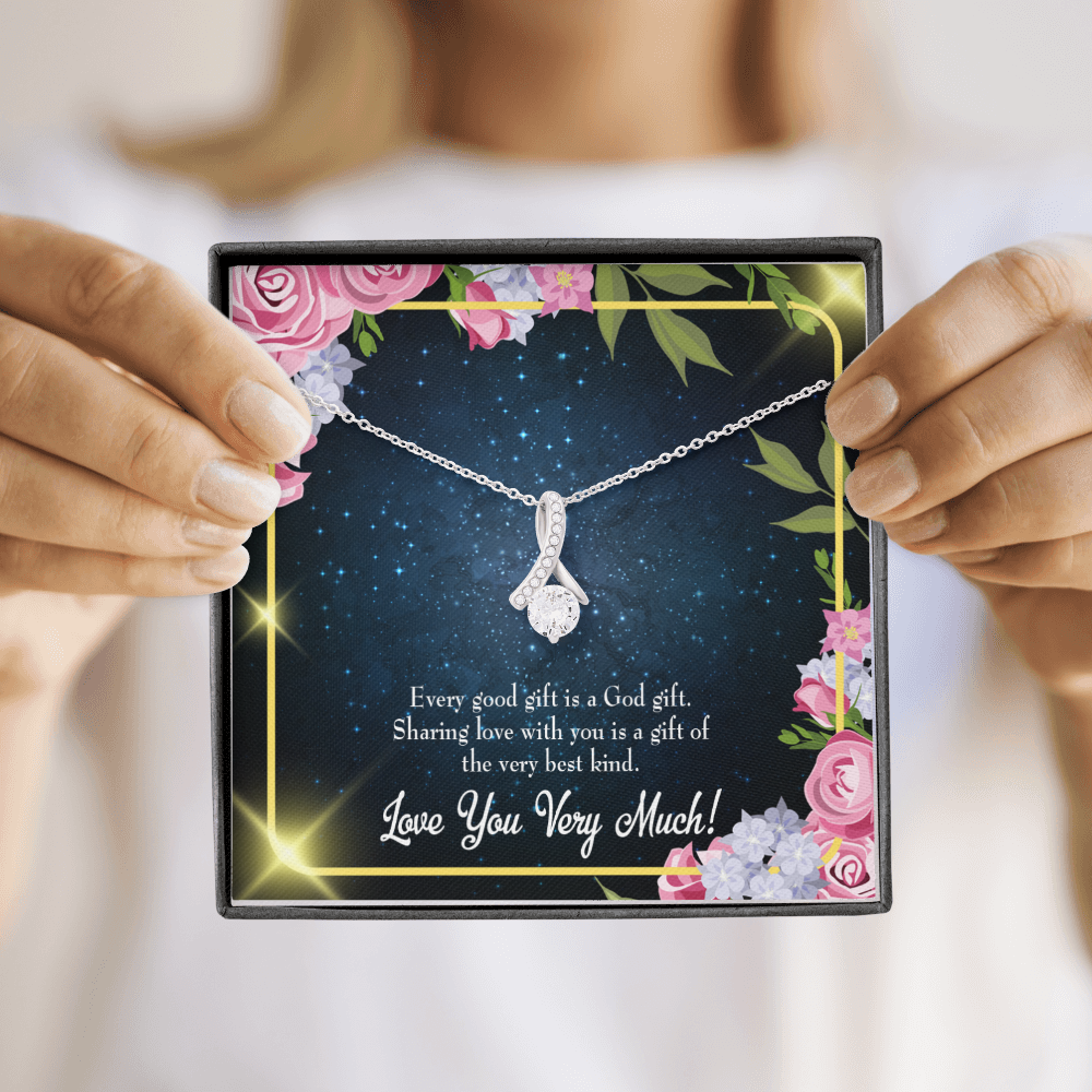 To My Wife Every Good Gift Alluring Ribbon Necklace Message Card-Express Your Love Gifts