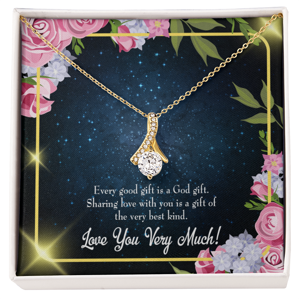 To My Wife Every Good Gift Alluring Ribbon Necklace Message Card-Express Your Love Gifts