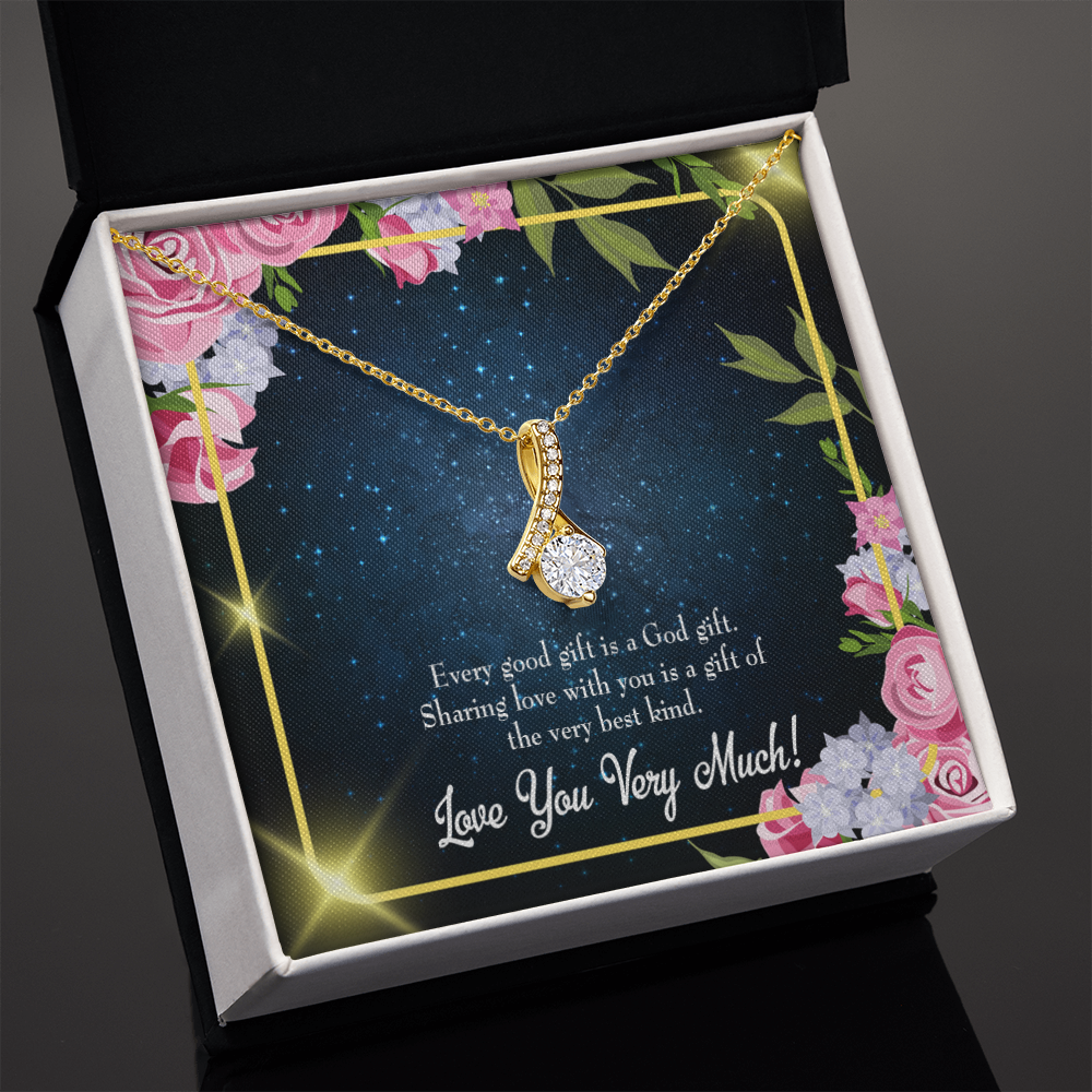 To My Wife Every Good Gift Alluring Ribbon Necklace Message Card-Express Your Love Gifts