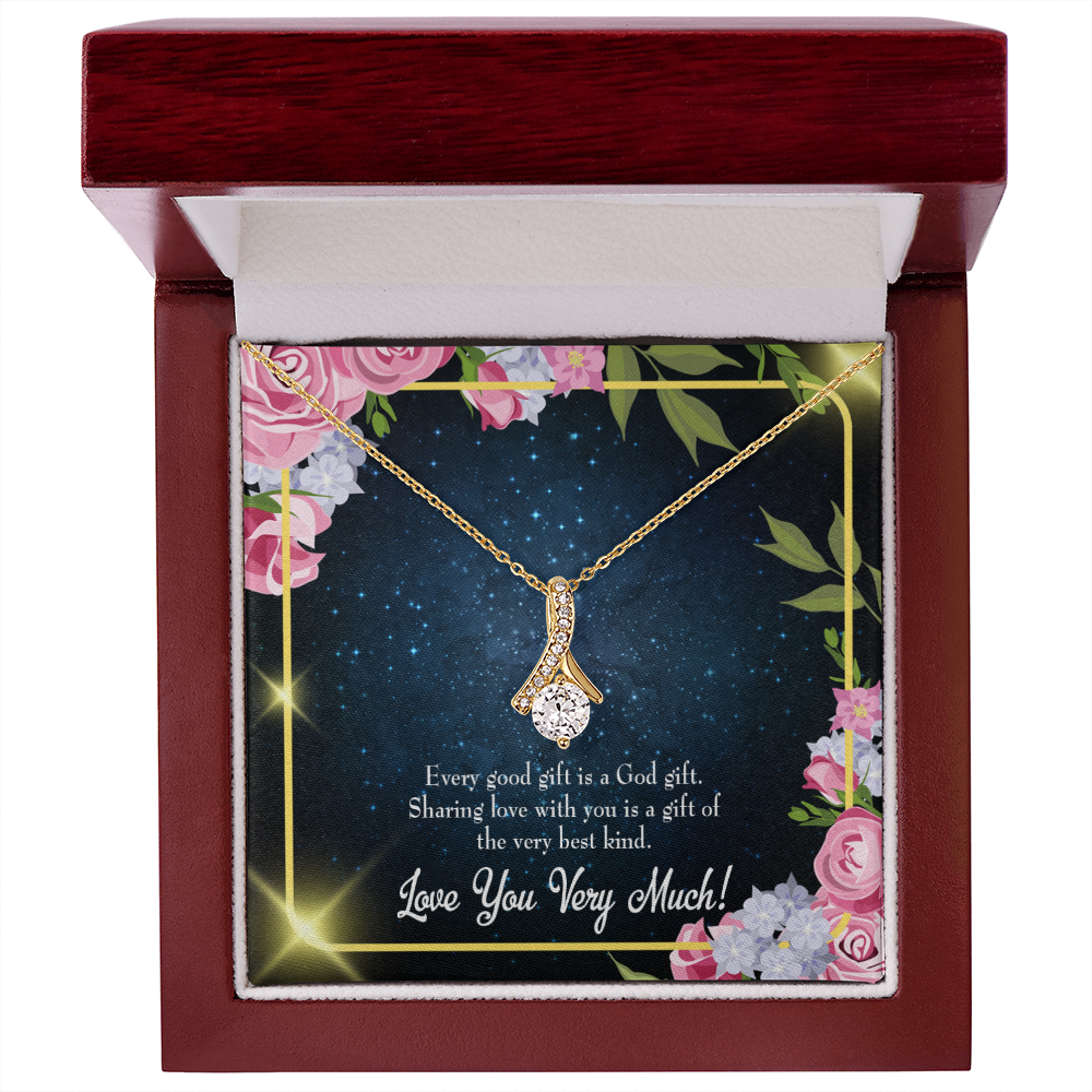 To My Wife Every Good Gift Alluring Ribbon Necklace Message Card-Express Your Love Gifts