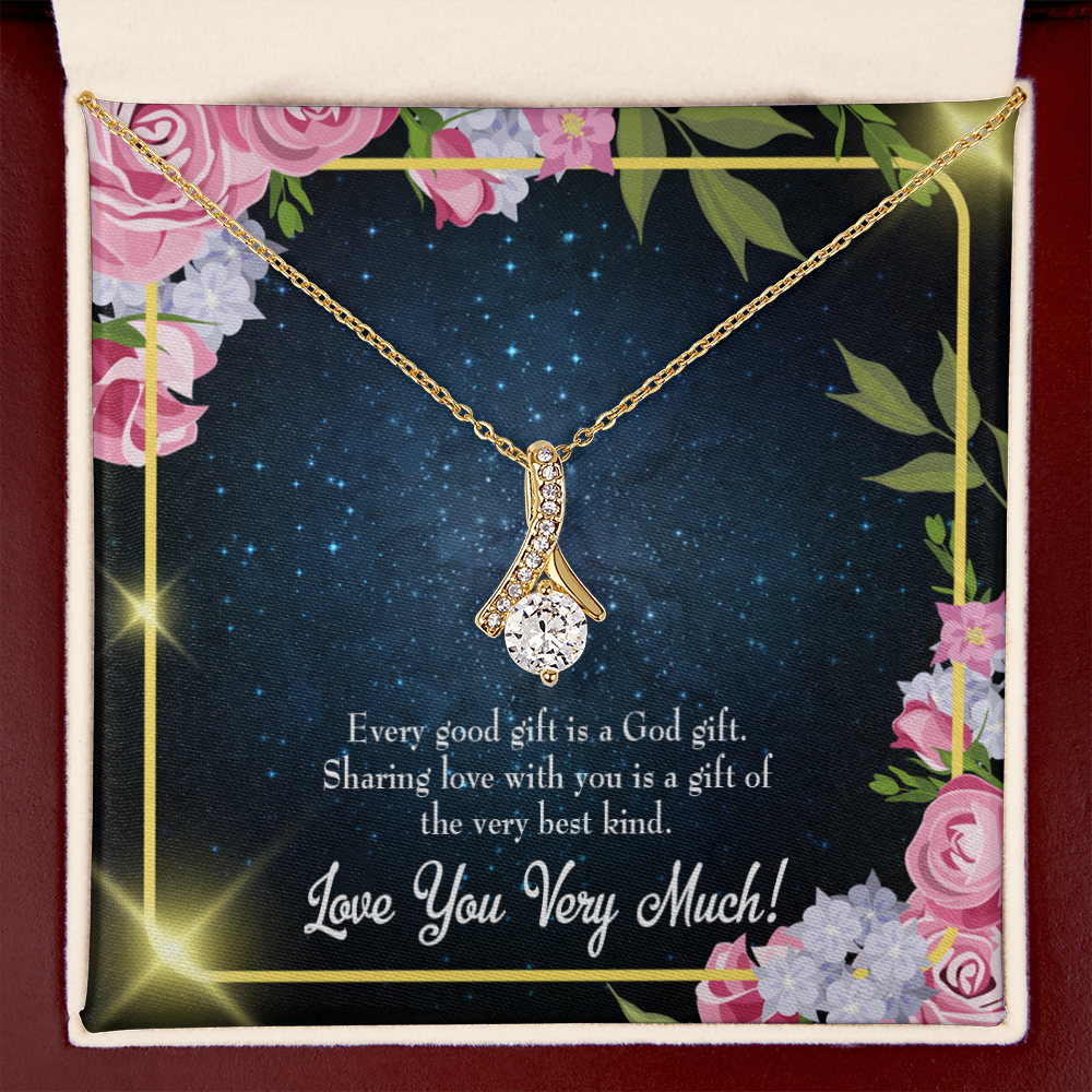 To My Wife Every Good Gift Alluring Ribbon Necklace Message Card-Express Your Love Gifts