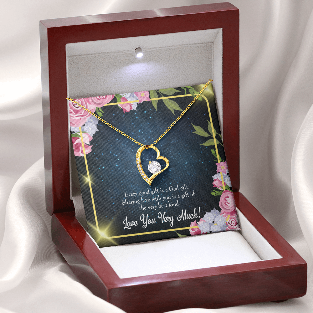 To My Wife Every Good Gift Forever Necklace w Message Card-Express Your Love Gifts