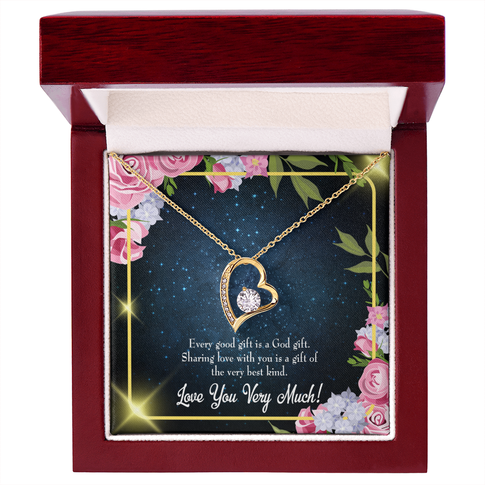 To My Wife Every Good Gift Forever Necklace w Message Card-Express Your Love Gifts