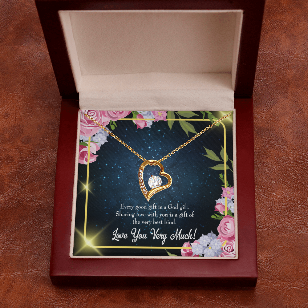 To My Wife Every Good Gift Forever Necklace w Message Card-Express Your Love Gifts