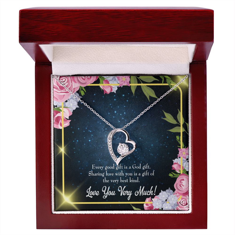 To My Wife Every Good Gift Forever Necklace w Message Card-Express Your Love Gifts