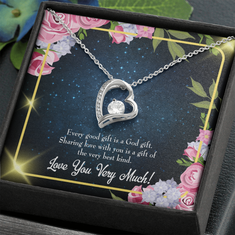 To My Wife Every Good Gift Forever Necklace w Message Card-Express Your Love Gifts