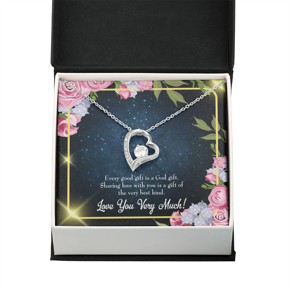 To My Wife Every Good Gift Forever Necklace w Message Card-Express Your Love Gifts