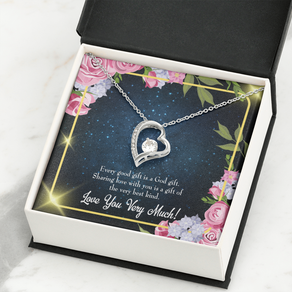 To My Wife Every Good Gift Forever Necklace w Message Card-Express Your Love Gifts