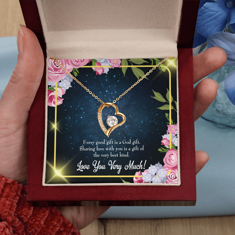 To My Wife Every Good Gift Forever Necklace w Message Card-Express Your Love Gifts