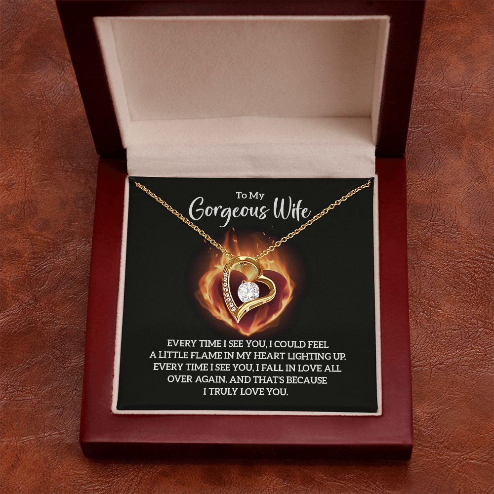 To My Wife Every Time I See You Forever Necklace w Message Card-Express Your Love Gifts
