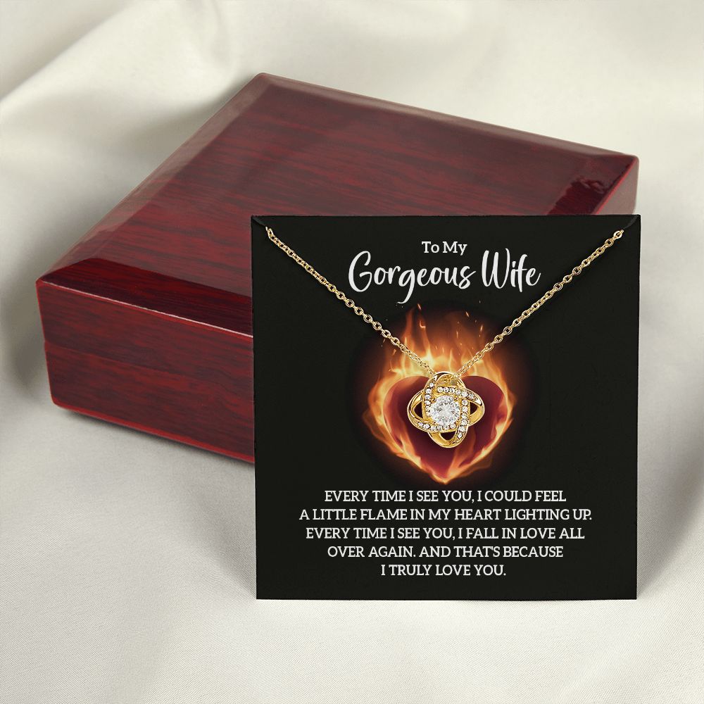 To My Wife Every Time I See You Infinity Knot Necklace Message Card-Express Your Love Gifts