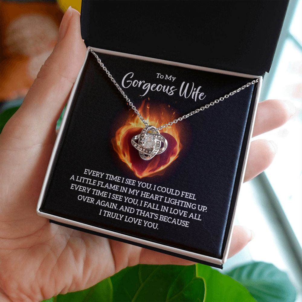 To My Wife Every Time I See You Infinity Knot Necklace Message Card-Express Your Love Gifts