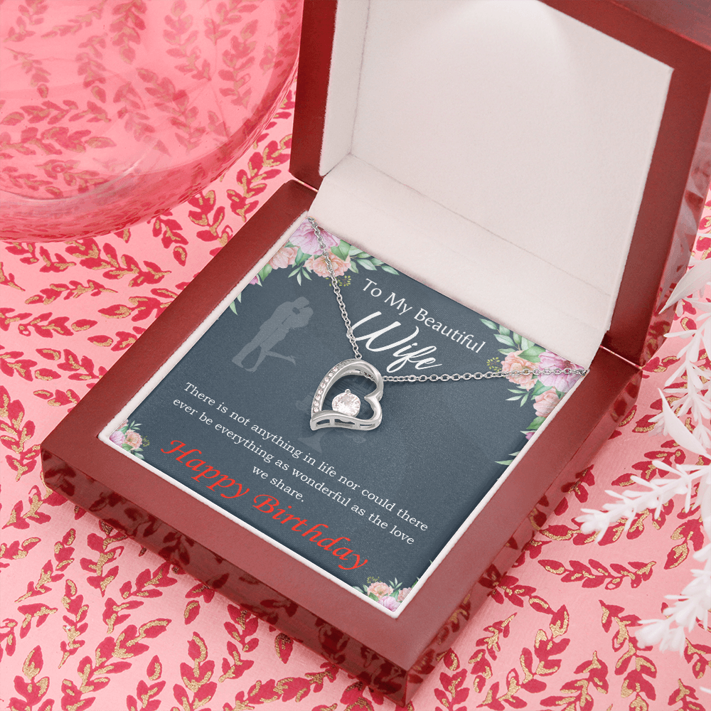 To My Wife Everything is Wonderful Forever Birthday Message Necklace w Message Card-Express Your Love Gifts