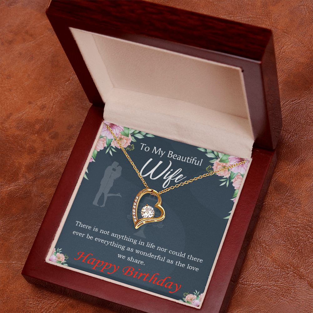 To My Wife Everything is Wonderful Forever Birthday Message Necklace w Message Card-Express Your Love Gifts