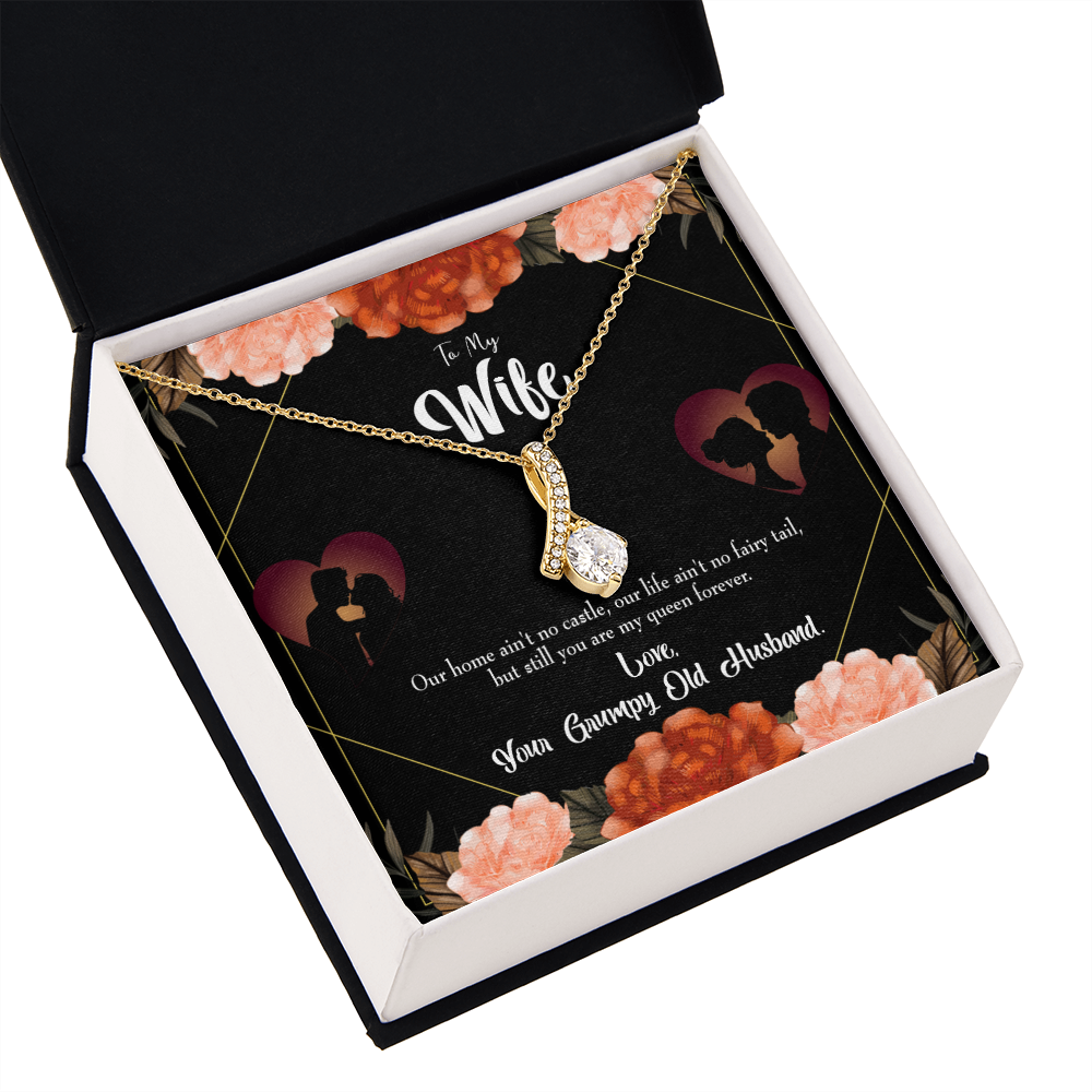 To My Wife Fairytale Life Alluring Ribbon Necklace Message Card-Express Your Love Gifts