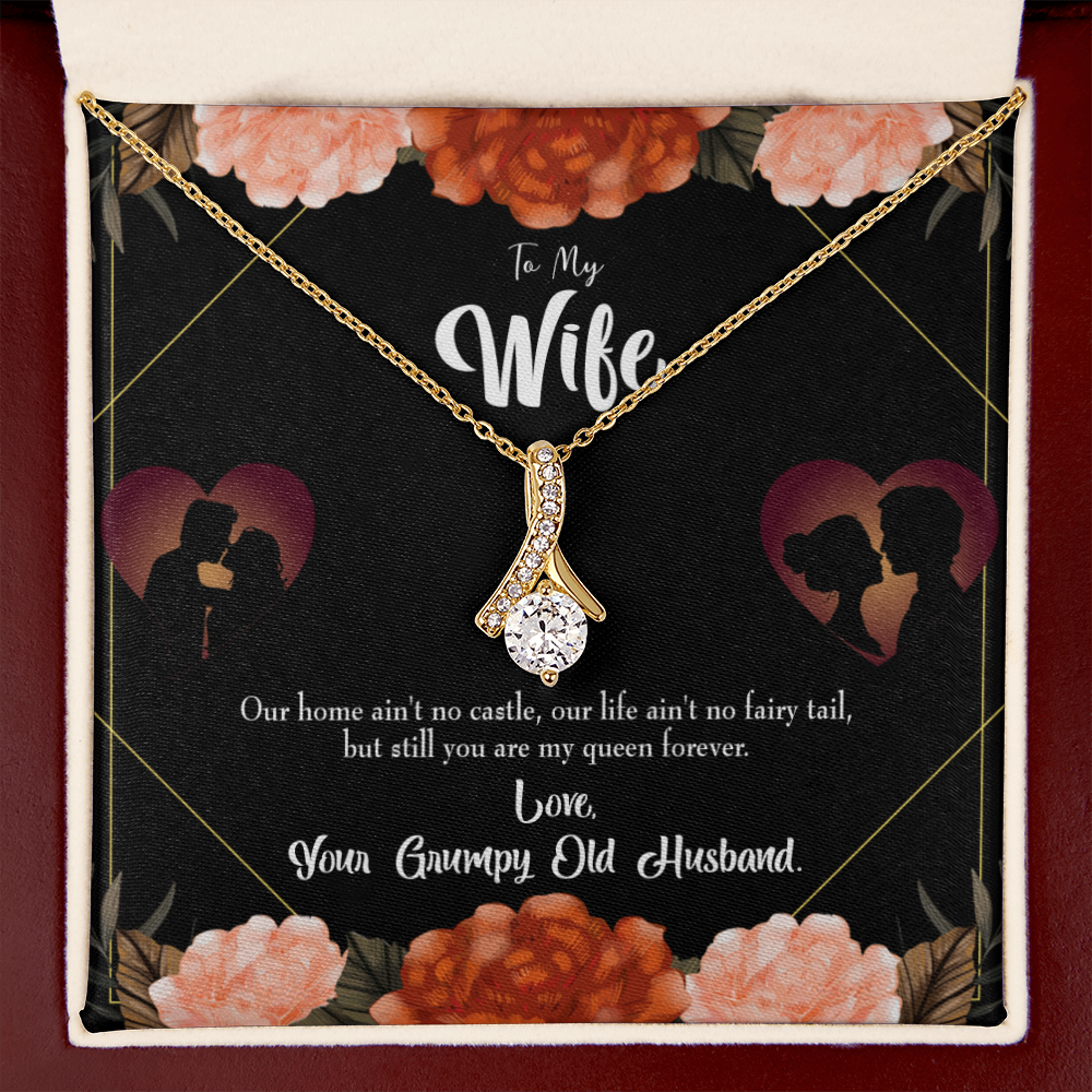 To My Wife Fairytale Life Alluring Ribbon Necklace Message Card-Express Your Love Gifts