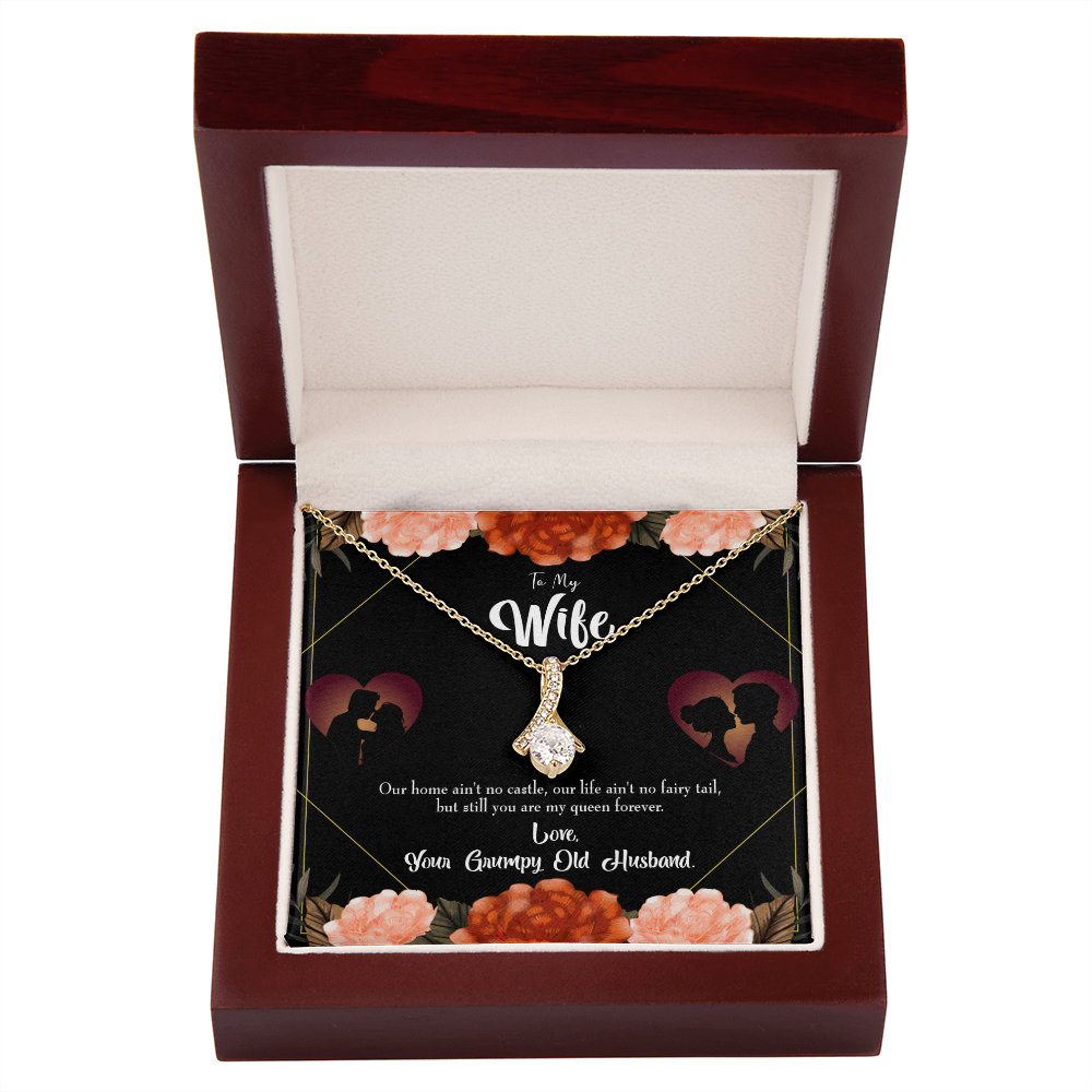 To My Wife Fairytale Life Alluring Ribbon Necklace Message Card-Express Your Love Gifts