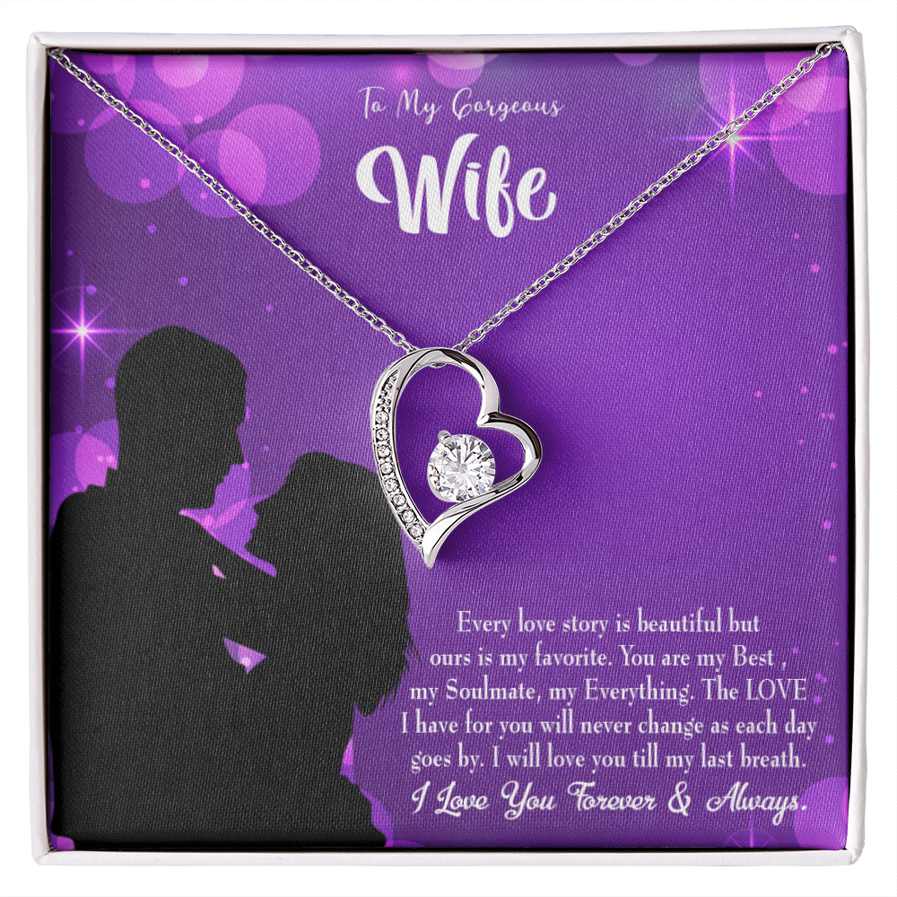 To My Wife Favorite Story Forever Necklace w Message Card-Express Your Love Gifts