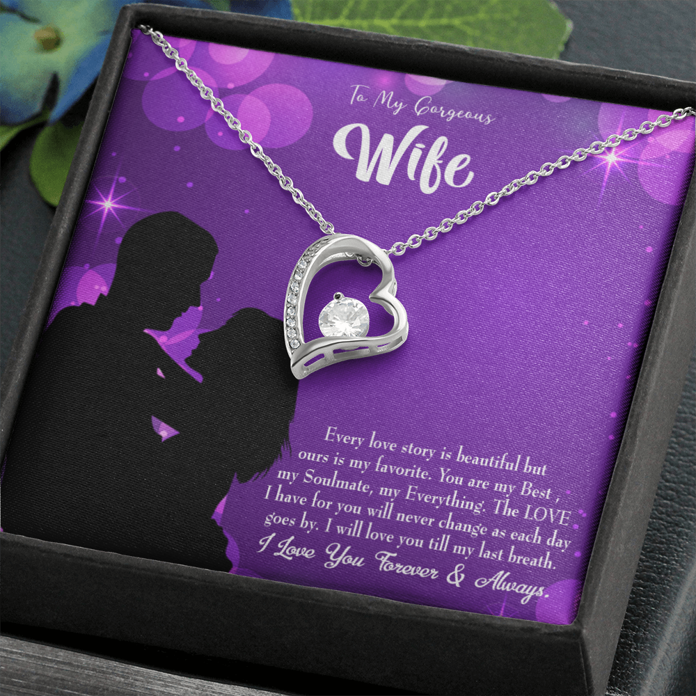 To My Wife Favorite Story Forever Necklace w Message Card-Express Your Love Gifts