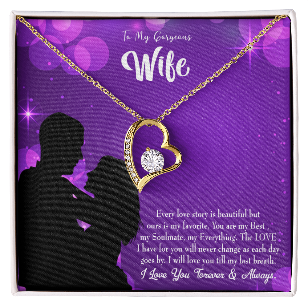 To My Wife Favorite Story Forever Necklace w Message Card-Express Your Love Gifts