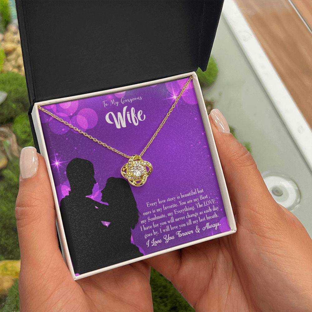 To My Wife Favorite Story Infinity Knot Necklace Message Card-Express Your Love Gifts