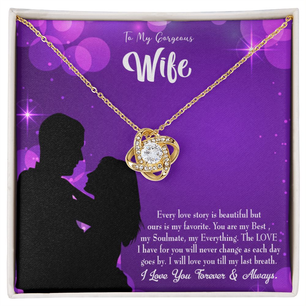 To My Wife Favorite Story Infinity Knot Necklace Message Card-Express Your Love Gifts