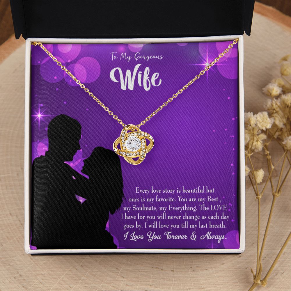 To My Wife Favorite Story Infinity Knot Necklace Message Card-Express Your Love Gifts