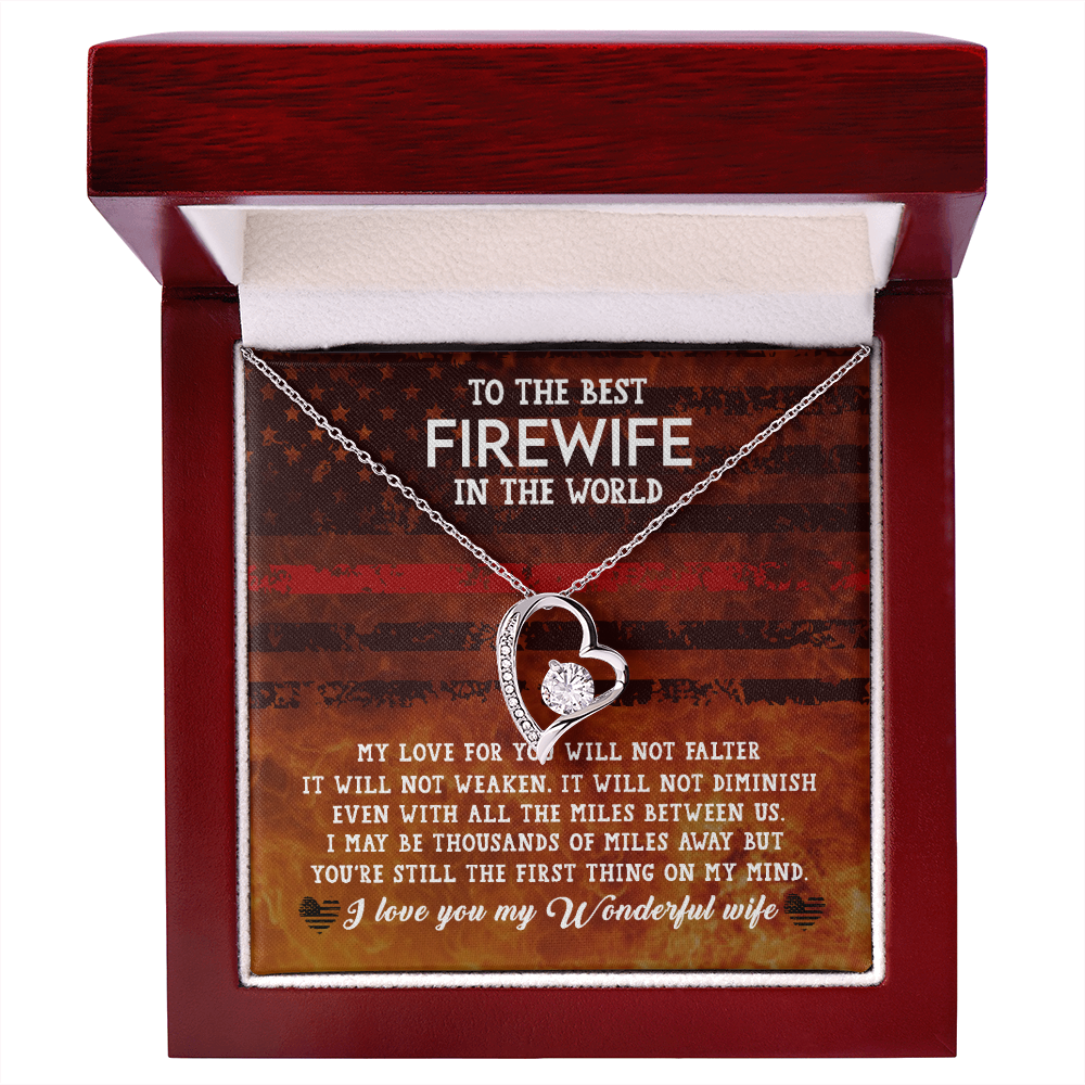 To My Wife Firewife Independence Day Forever Necklace w Message Card-Express Your Love Gifts