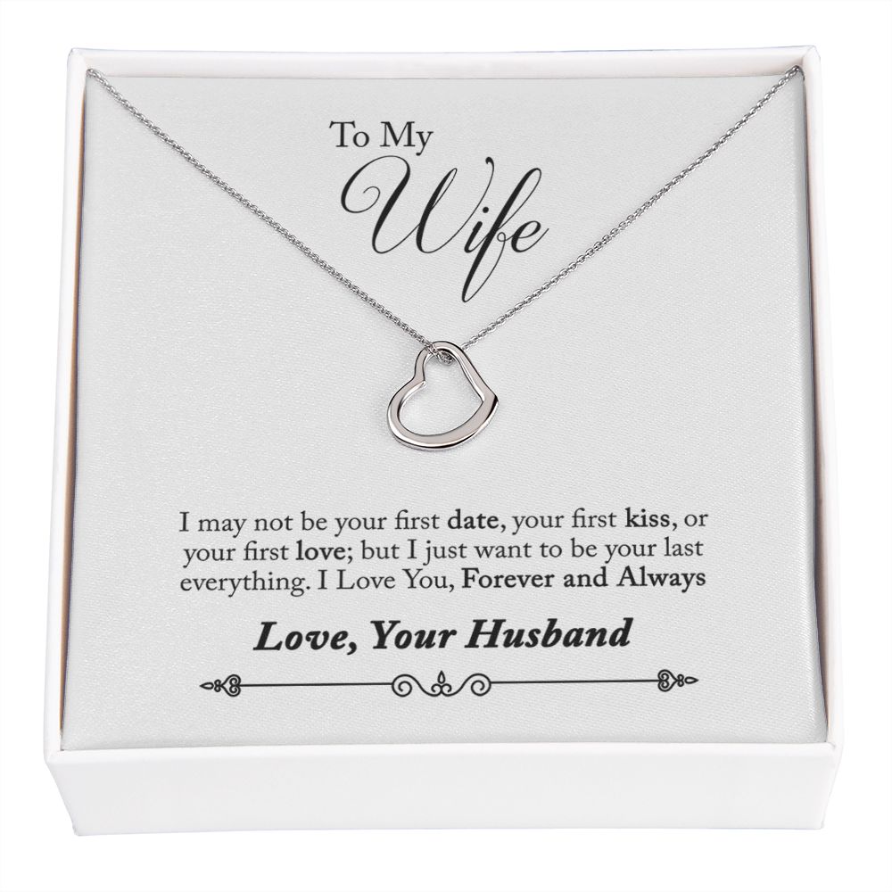 To My Wife Forever and Always Delicate Heart Necklace-Express Your Love Gifts