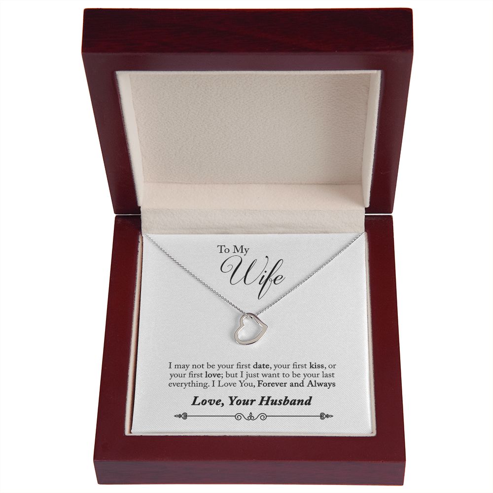 To My Wife Forever and Always Delicate Heart Necklace-Express Your Love Gifts