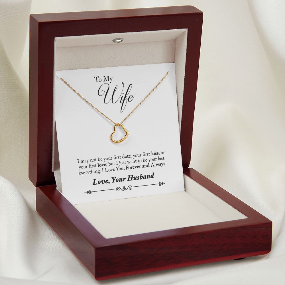 To My Wife Forever and Always Delicate Heart Necklace-Express Your Love Gifts