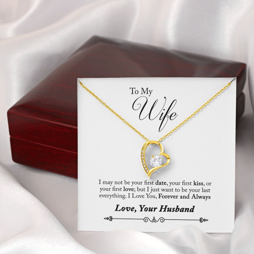 To My Wife Forever and Always From Husband Forever Necklace w Message Card-Express Your Love Gifts