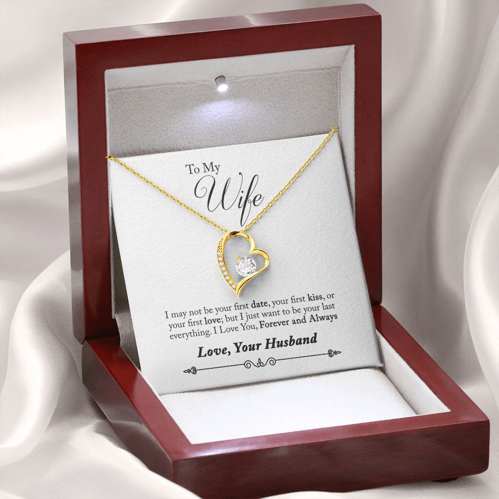 To My Wife Forever and Always From Husband Forever Necklace w Message Card-Express Your Love Gifts