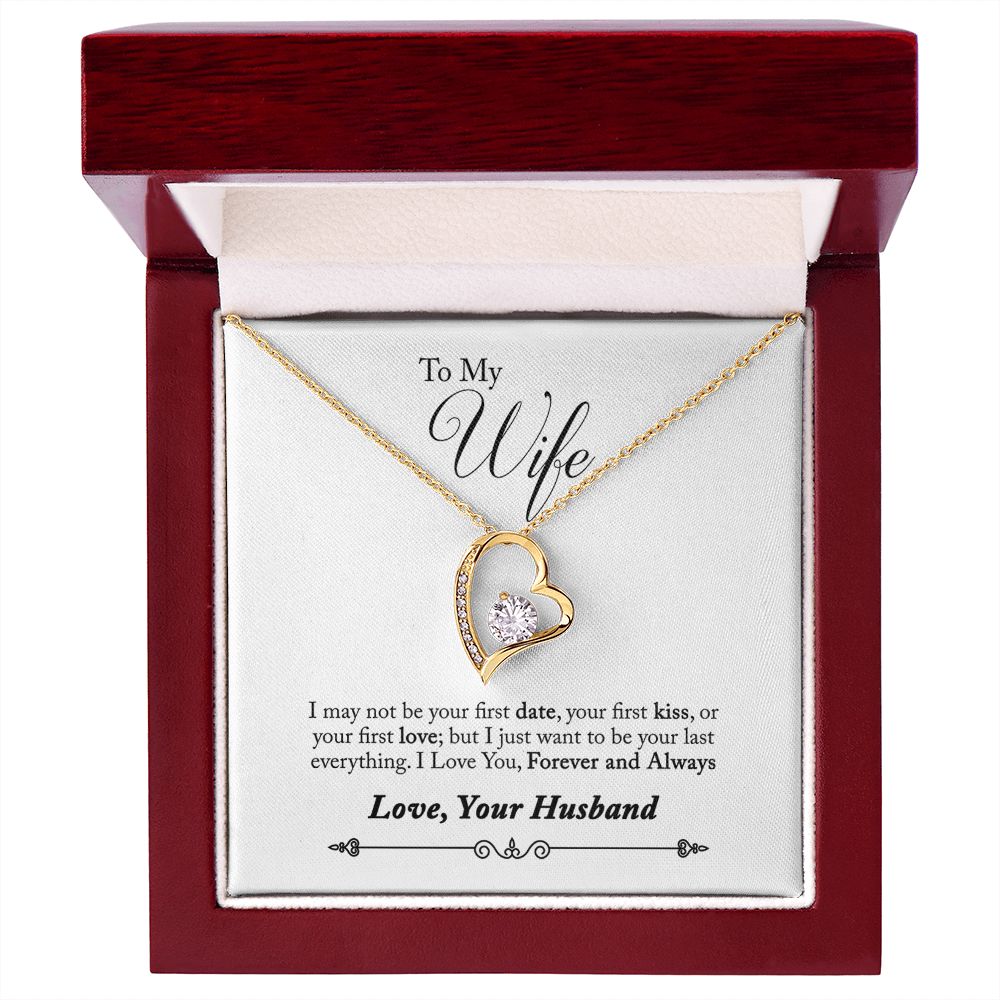 To My Wife Forever and Always From Husband Forever Necklace w Message Card-Express Your Love Gifts