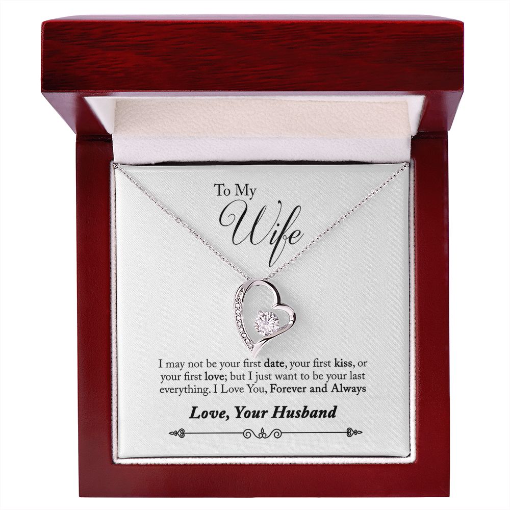 To My Wife Forever and Always From Husband Forever Necklace w Message Card-Express Your Love Gifts